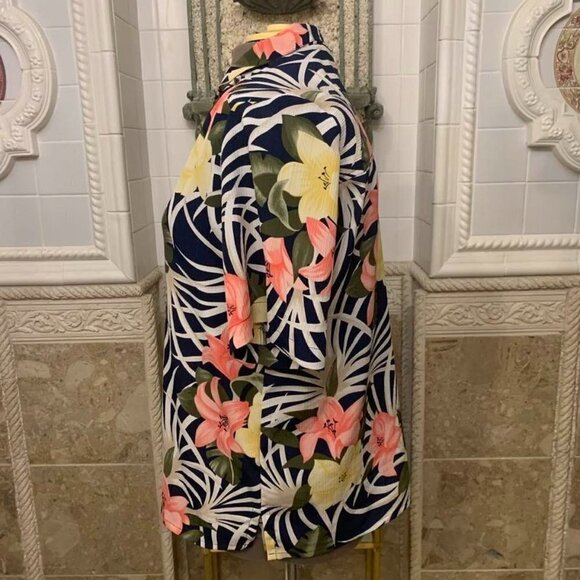 EHL. Size 16. Short Sleeve Button Up Aloha Hawaiian Shirt. Yoke. Slits. B54 - Picture 3 of 4
